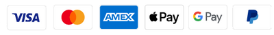 Accepted payment providers: Visa Amex apple pay google pay paypal mastercard