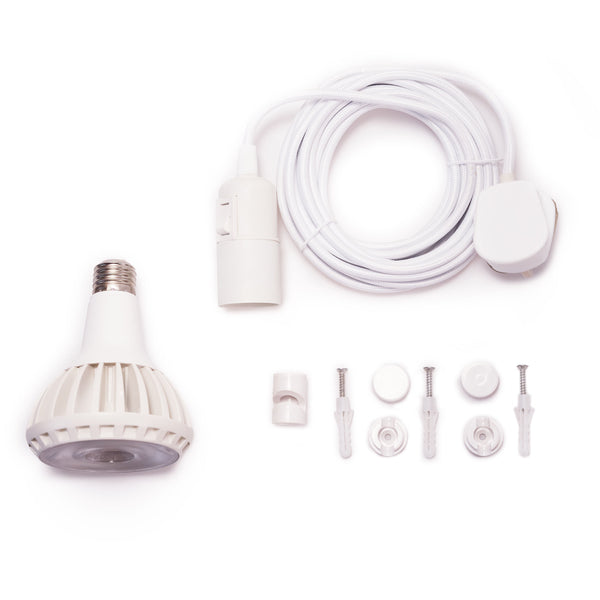 Pianta grow light and Pianta bulb, ceiling hook and two wall fixtures